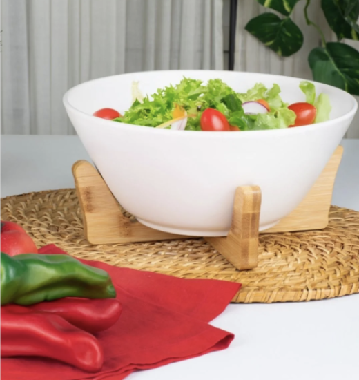 Tutku Ahşap Stantlı Salata Kasesi